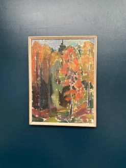 L. S-c, Forest in Autumn, 1950er, Öl auf Leinwand, gerahmt