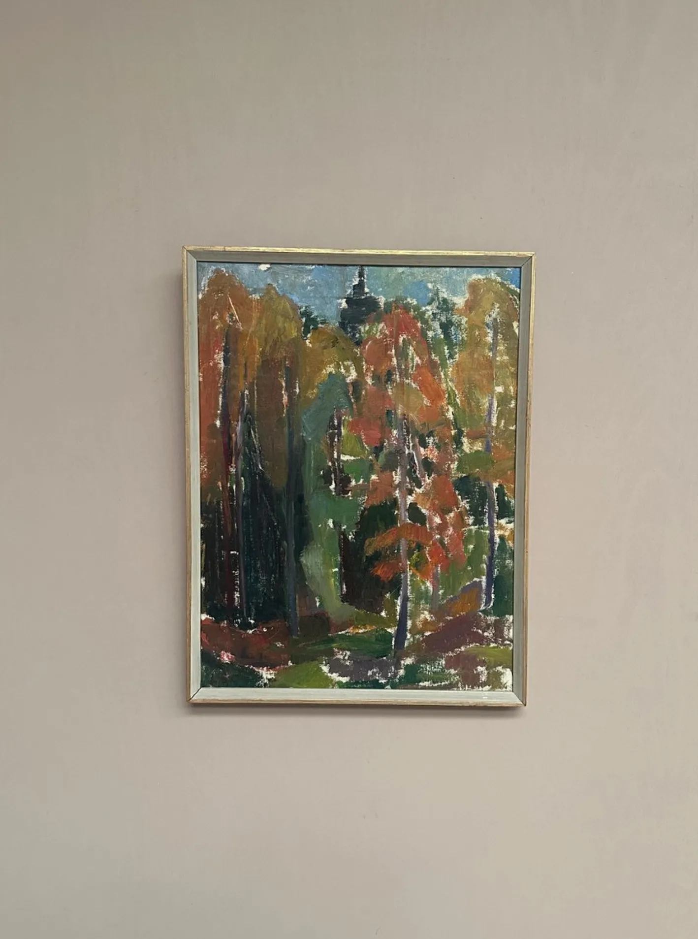 L. S-c, Forest in Autumn, 1950er, Öl auf Leinwand, gerahmt