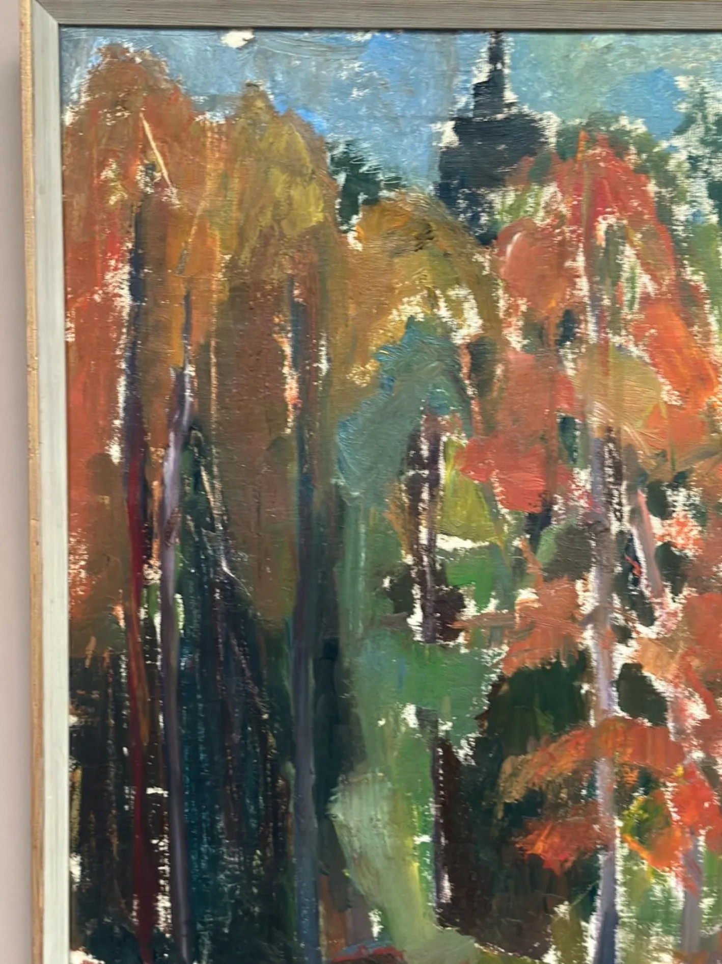 L. S-c, Forest in Autumn, 1950er, Öl auf Leinwand, gerahmt