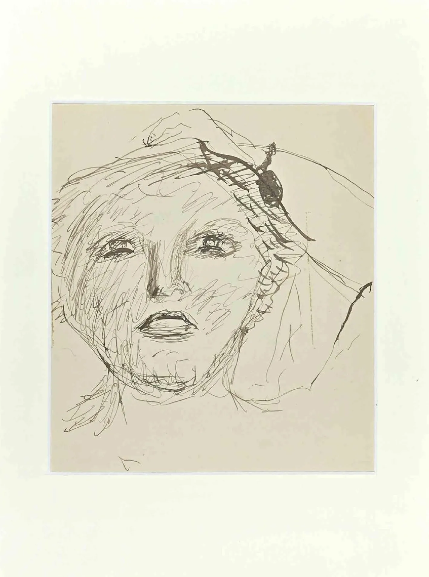 Lucien Coutaud, The Portrait, Original Drawing, 1930s