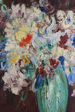 Lucien Roudier Detto Eller, Flowers in a Vase, 1920er, Ölgemälde auf Leinwand, gerahmt