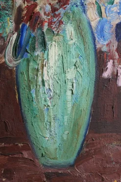 Lucien Roudier Detto Eller, Flowers in a Vase, 1920er, Ölgemälde auf Leinwand, gerahmt