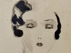 Lucy Croffin, Art Deco Fashion Artwork, 1932, Tusche oder Aquarell auf Papier, gerahmt