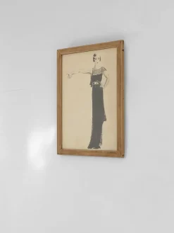 Lucy Croffin, Art Deco Fashion Artwork, 1932, Tusche oder Aquarell auf Papier, gerahmt