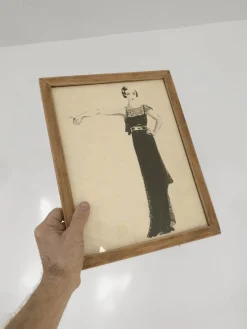Lucy Croffin, Art Deco Fashion Artwork, 1932, Tusche oder Aquarell auf Papier, gerahmt