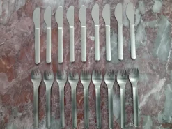 Lufthansa Besteck von Wolf Karnagel, 1980er, 18 Set
