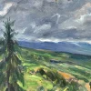 Luigi Scarpa Croce, Landschaften, Ende der 1950er, Öl auf Karton Gemälde, 2er Set