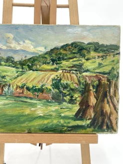 Luigi Scarpa Croce, Landschaften, Ende der 1950er, Öl auf Karton Gemälde, 2er Set