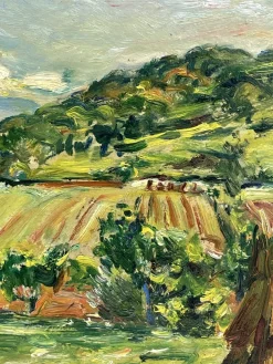 Luigi Scarpa Croce, Landschaften, Ende der 1950er, Öl auf Karton Gemälde, 2er Set