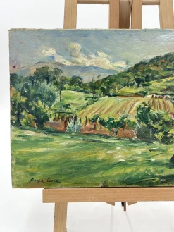 Luigi Scarpa Croce, Landschaften, Ende der 1950er, Öl auf Karton Gemälde, 2er Set