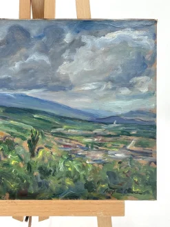 Luigi Scarpa Croce, Landschaften, Ende der 1950er, Öl auf Karton Gemälde, 2er Set