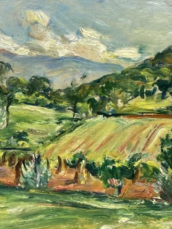 Luigi Scarpa Croce, Landschaften, Ende der 1950er, Öl auf Karton Gemälde, 2er Set