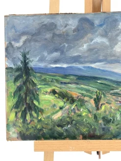 Luigi Scarpa Croce, Landschaften, Ende der 1950er, Öl auf Karton Gemälde, 2er Set