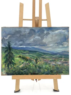Luigi Scarpa Croce, Landschaften, Ende der 1950er, Öl auf Karton Gemälde, 2er Set
