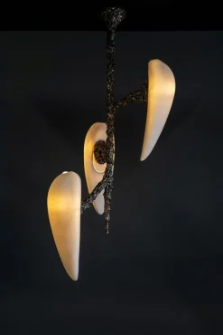 Lv-426 Vertical 3 Diffuser Hängelampe aus Patinierter Gussbronze von William Guillon