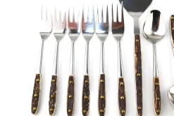 Maßgefertigte 6 Kaffeelöffel, 6 Kuchengabeln und 1 Kuchenschaufel von Helmut Alder für Amboss, 1963, 13er Set