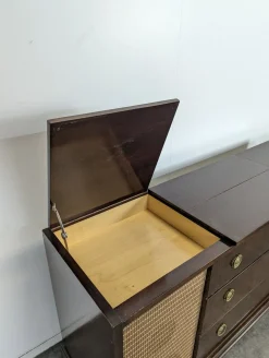 Mahagoni Vinyl und Hi-Fi Schrank