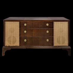 Mahagoni Vinyl und Hi-Fi Schrank