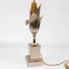Maiskolben Lampe aus Versilberter und Vergoldeter Bronze von Maison Charles, France, 1970