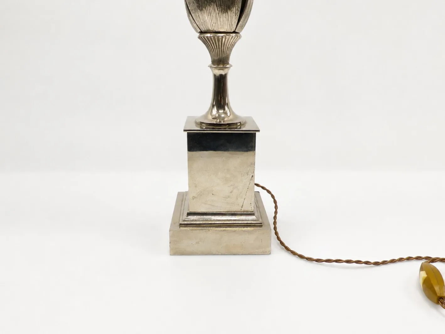Maiskolben Lampe aus Versilberter und Vergoldeter Bronze von Maison Charles, France, 1970