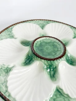 Majolica Austernteller, Frankreich, 1920er, 2er Set
