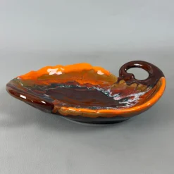 Majolica Tafelaufsatz mit Lava-Effekt Emaille von Vallauris, 1970er