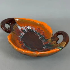 Majolica Tafelaufsatz mit Lava-Effekt Emaille von Vallauris, 1970er