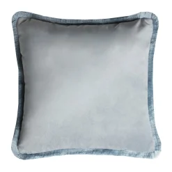 Major Collection Kissen aus Petrolblauem Samt mit Fransen von Lo Decor