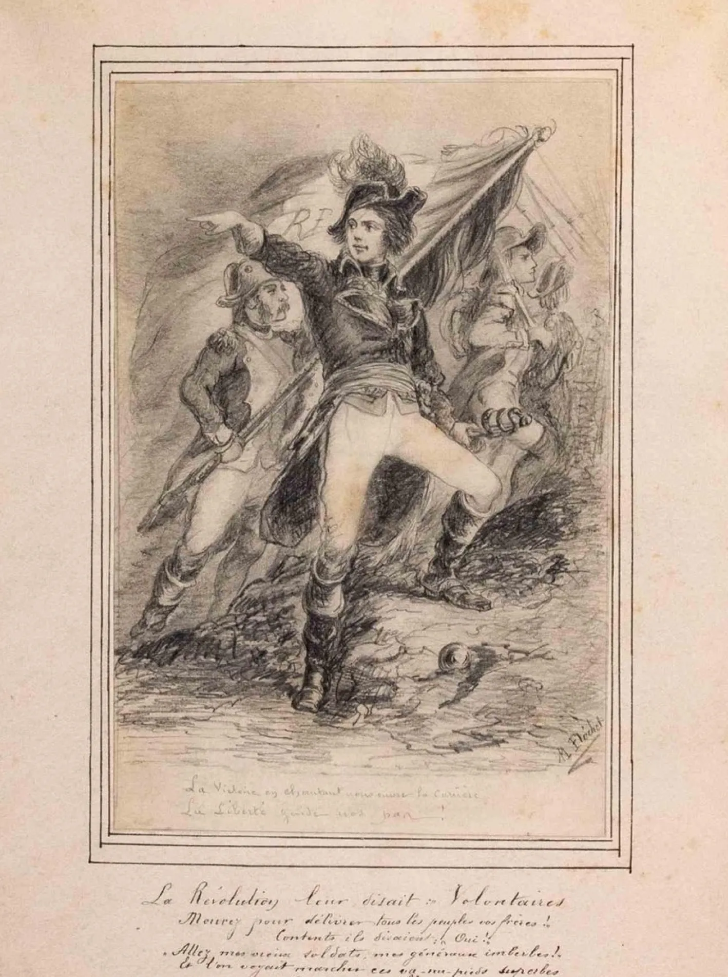 Marc Arrowt, La Liberté Guide nos Jour, Original Radierung, 19. Jh