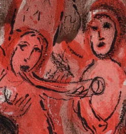 Marc Chagall, Sara et les Anges (Sarah and the Angels), Akt, 1960, Original Lithographie