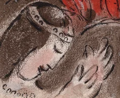 Marc Chagall, Sara et les Anges (Sarah and the Angels), Akt, 1960, Original Lithographie