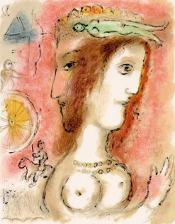 Marc Chagall, Ulysses und Penelope aus Odyssey, 1989, Lithographie