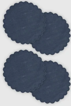 Marineblaue Leinen Untersetzer Zurbano von Los Encajeros, 4