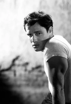 Marlon Brando Archivdruck in Weiß