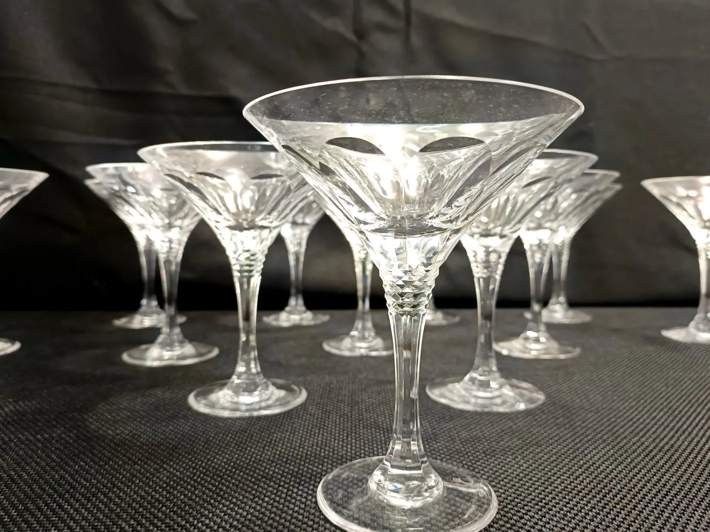 Martinigläser aus Kristallglas von Christinenhutte, Deutschland, 1970er, 12er Set