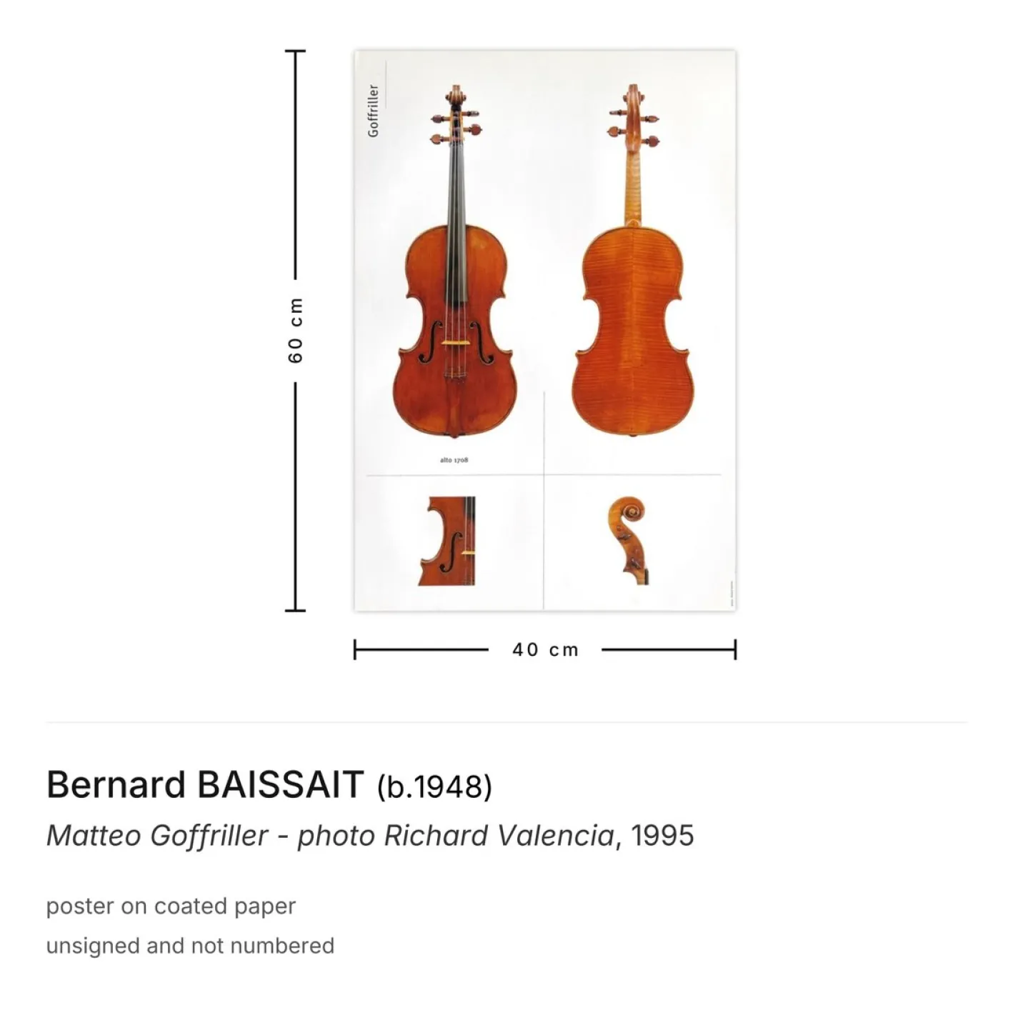 Matteo Goffriller Poster von Bernard Baissait, 1995
