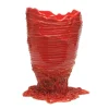 Mattrote, klare rote Spaghetti Vase von Gaetano Pesce für Fish Design