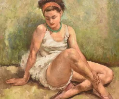 Maurice Callewaert, Junger Tänzer, 1930, Öl auf Leinwand, Gerahmt