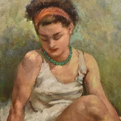 Maurice Callewaert, Junger Tänzer, 1930, Öl auf Leinwand, Gerahmt