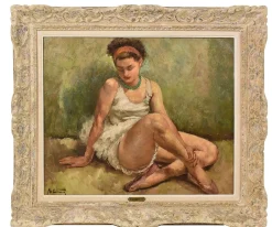 Maurice Callewaert, Junger Tänzer, 1930, Öl auf Leinwand, Gerahmt