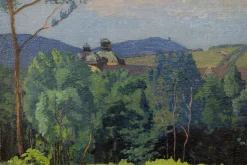 Max Kahrer, Landschaft Stift Klosterneuburg, 1919, Ölgemälde, gerahmt