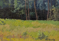 Max Kahrer, Landschaft Stift Klosterneuburg, 1919, Ölgemälde, gerahmt