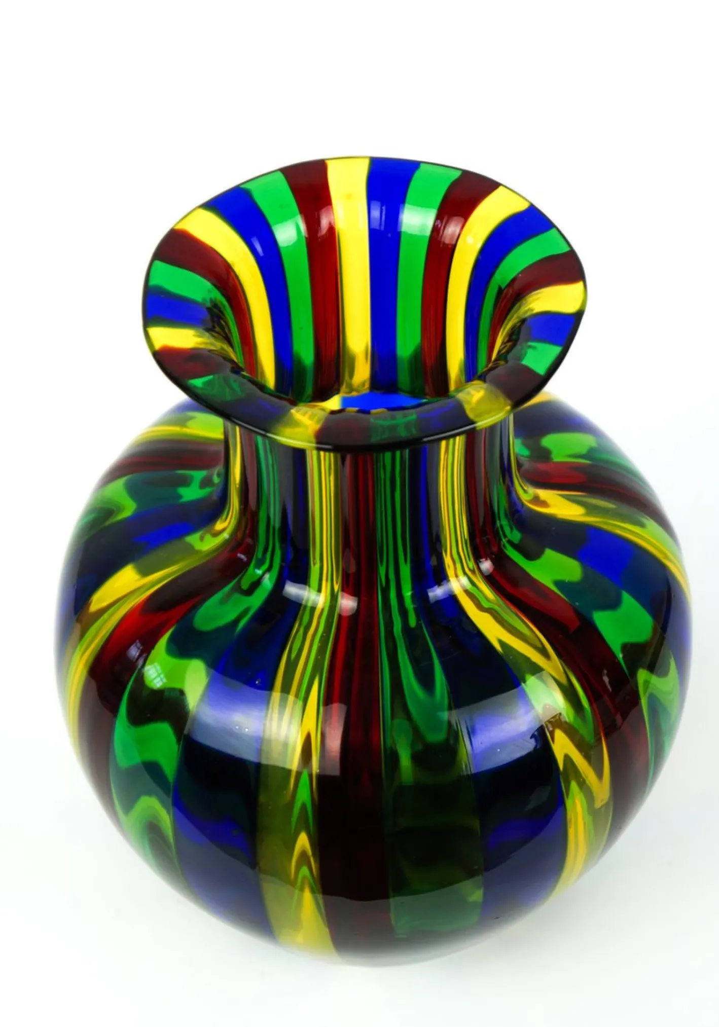 Mehrfarbige Vase aus geblasenem Muranoglas von Urban für Made Murano Glas, 2019
