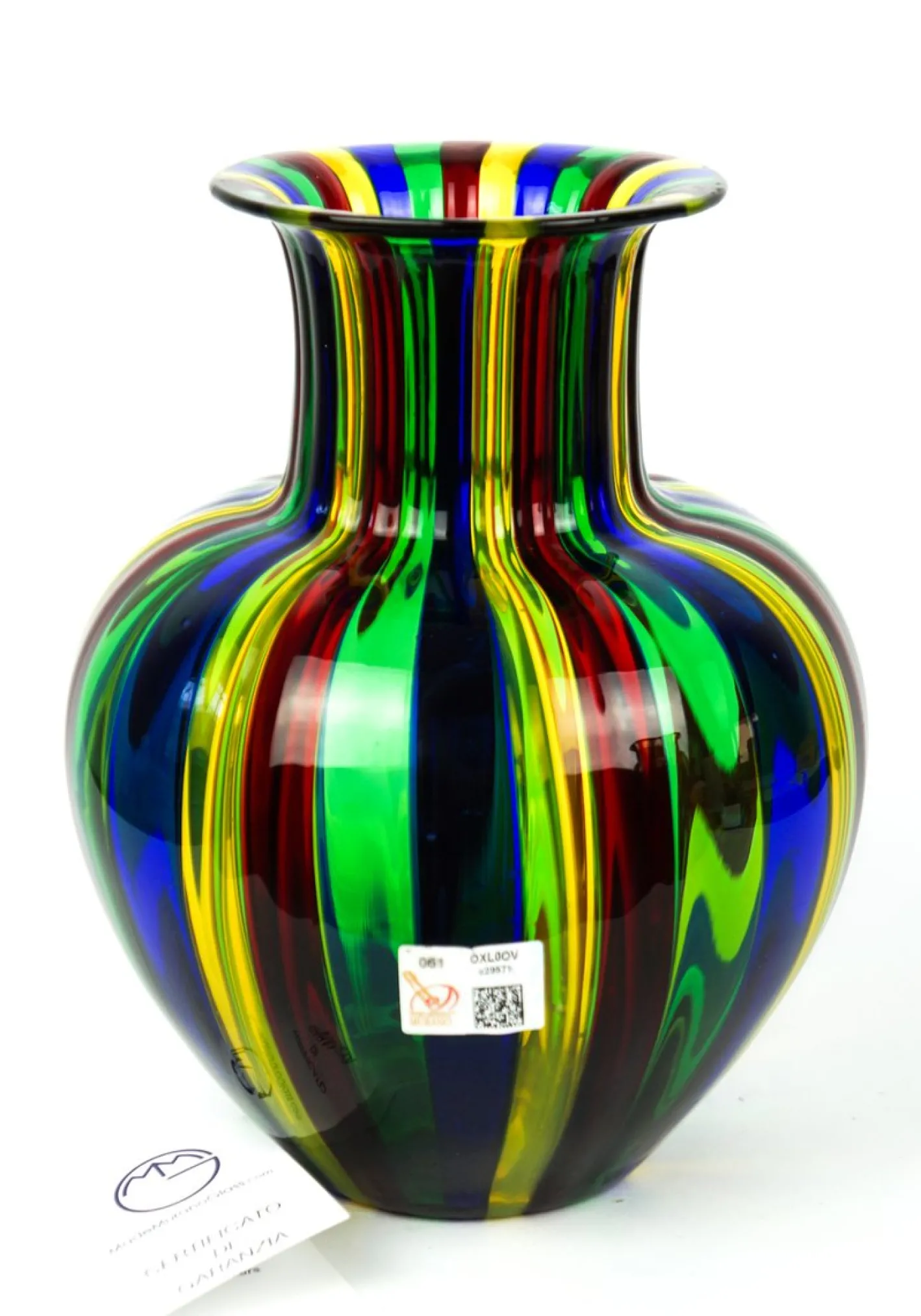 Mehrfarbige Vase aus geblasenem Muranoglas von Urban für Made Murano Glas, 2019