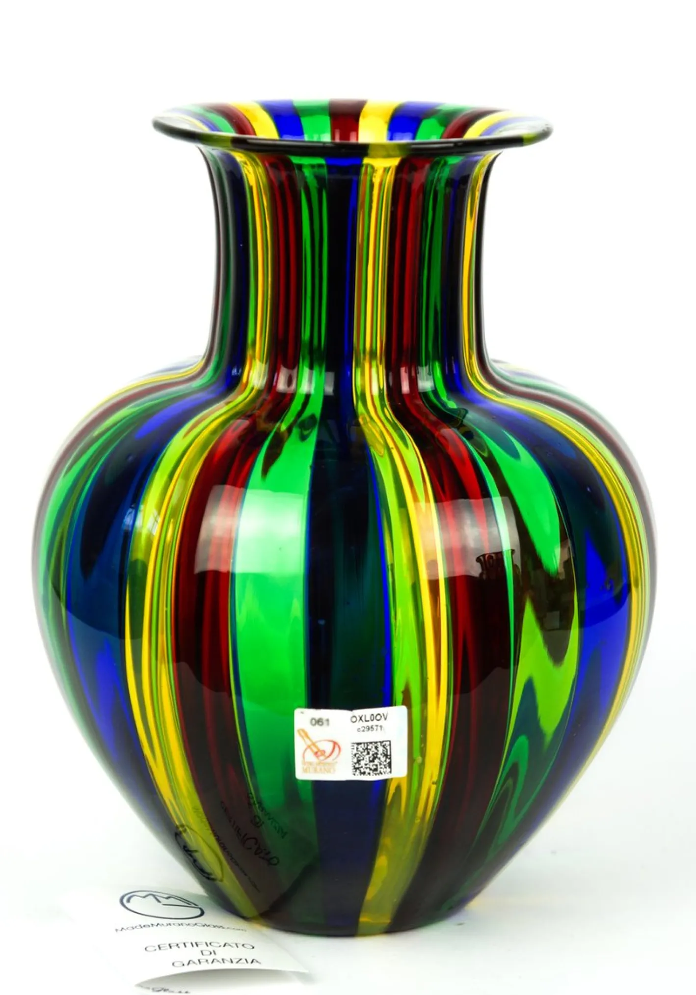 Mehrfarbige Vase aus geblasenem Muranoglas von Urban für Made Murano Glas, 2019