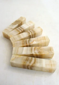 Messerbänkchen aus gemasertem Onyx, 1960er, 6er Set