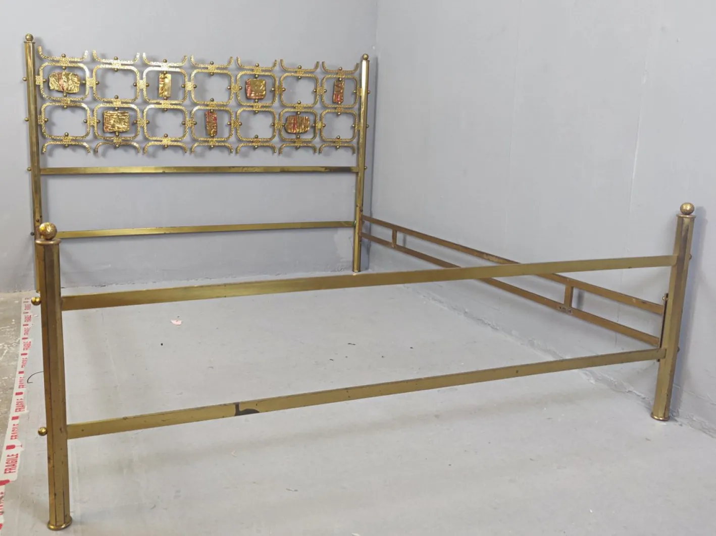 Messing Doppelbett von Osvaldo Borsani, 1960er