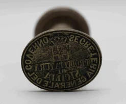 Metallstempel mit Holzgriff, Italien, 19. Jh.