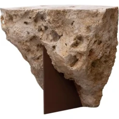 Meulière Beistelltisch aus Stein von Frédéric Saulou