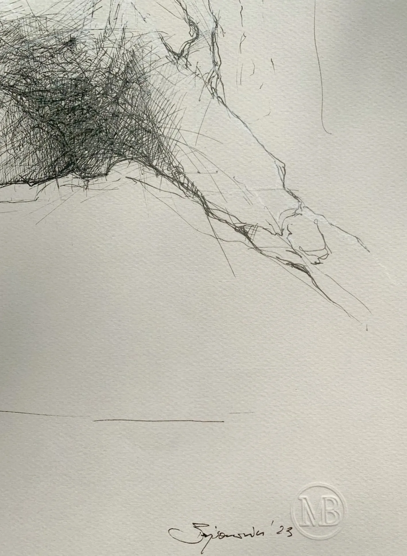Michal Bajsarowicz, Akt, Zeichnung auf Papier, 21. Jahrhundert